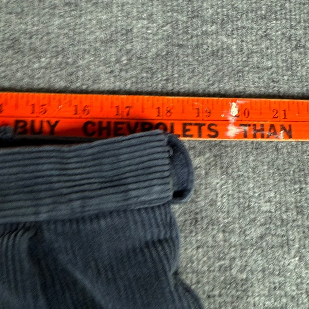 Vintage 90s Y2K Mens Corduroy Pants Pleated Blue 36x32 Relaxed Fit Workwear Fall